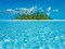 Tropical lagoon with palm island, Maldives Poster Print by Frank Krahmer - Item # VARPDX3FK3155